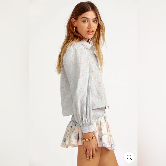 LoveShackFancy Sansom Floral Long Sleeve Top Blouse, Size S - Picture 4 of 16